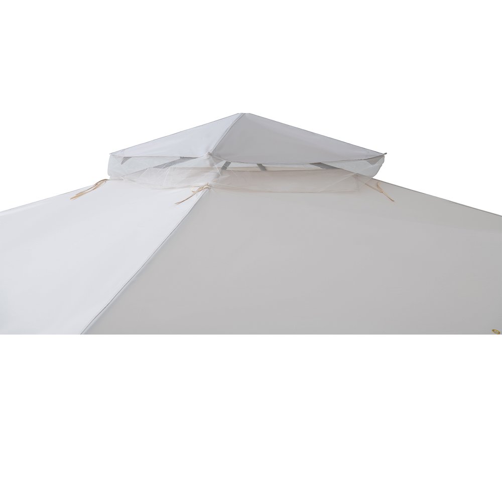 10 ft. x 10 ft. Outdoor Modern 2-Tier Steel Frame Soft Top Gazebo