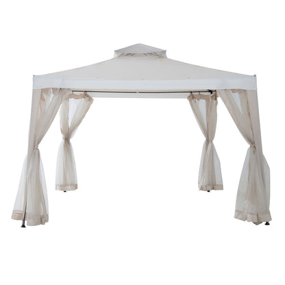 10 ft. x 10 ft. Outdoor Modern 2-Tier Steel Frame Soft Top Gazebo