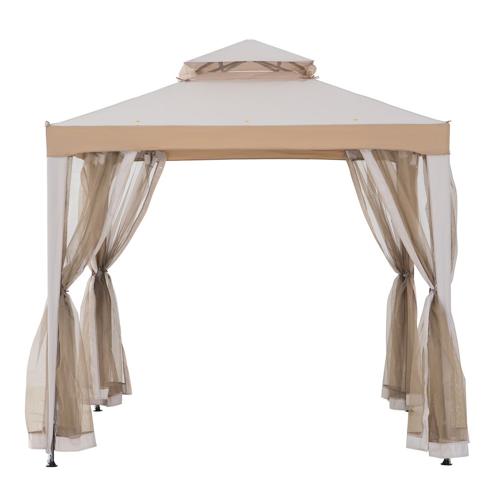 8 ft. x 8 ft. Outdoor Patio Gazebo with Mosquito Netting