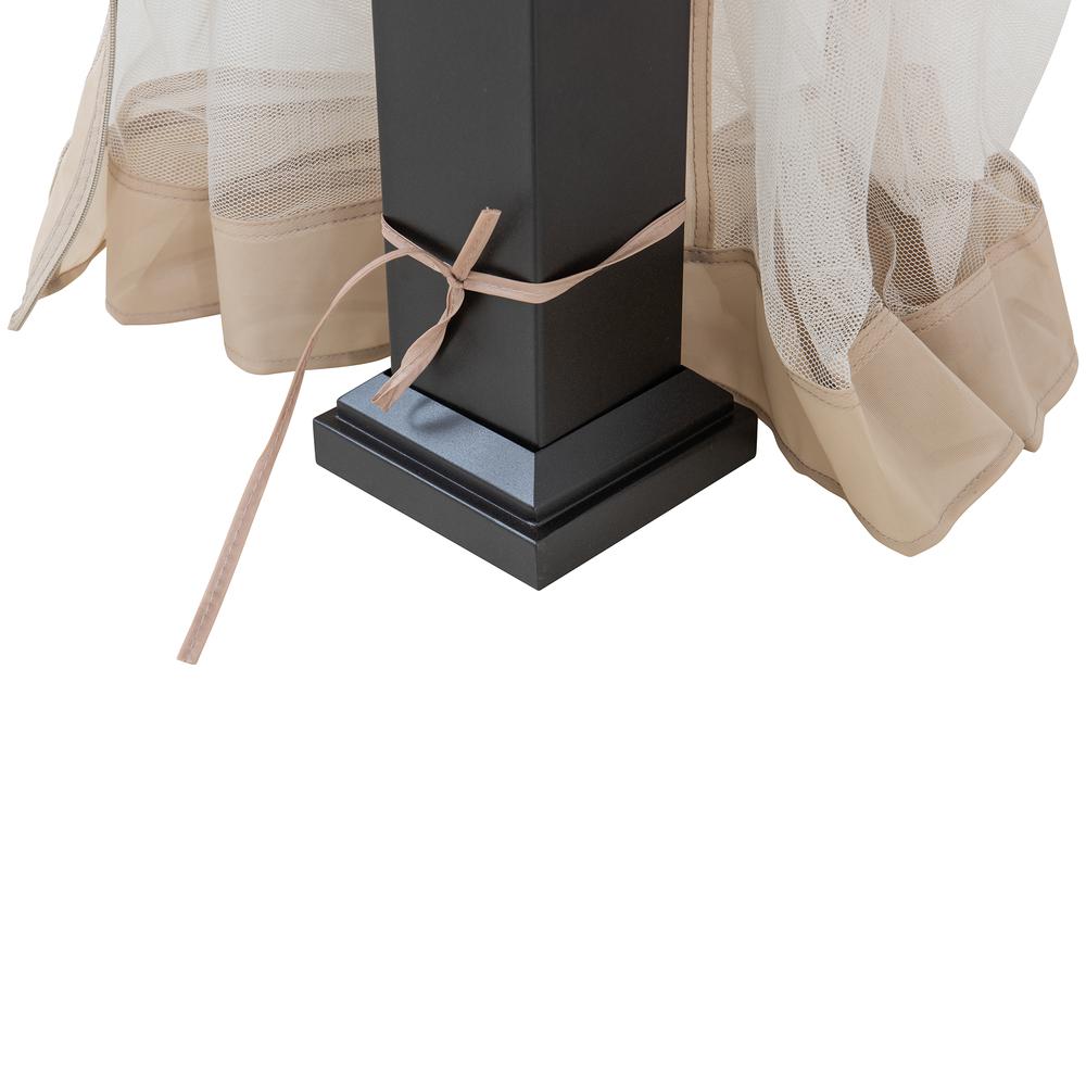 10 ft. x 12 ft. Brown Steel Gazebo with 2-tier Hip Roof Hard Top