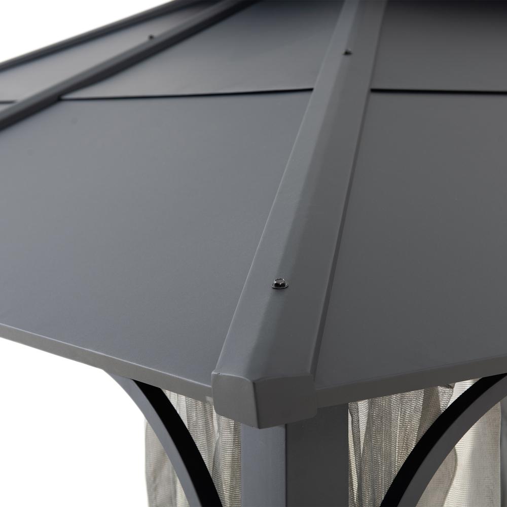 Outdoor Gazebo, Heavy Duty Steel Frame Hardtop Gazebo, Double Tiered Gazebo