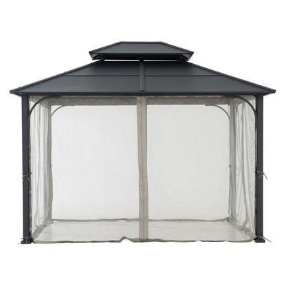 Outdoor Gazebo, Heavy Duty Steel Frame Hardtop Gazebo, Double Tiered Gazebo