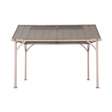 Wood Grain Steel Hardtop Gazebo with Galvanized Steel & PC Roof and Ceiling Hook