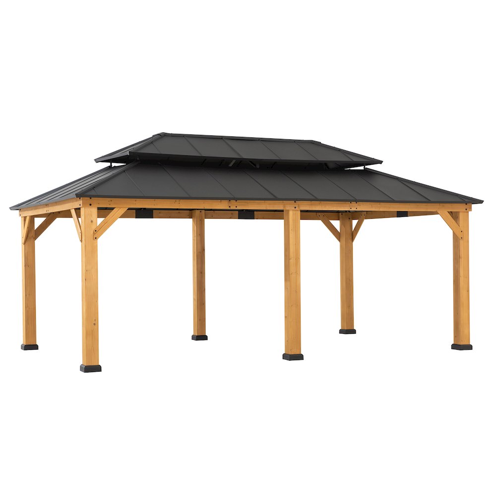 Sunjoy 12 ft. x 20 ft. Cedar Framed  Gazebo with Steel Hardtop