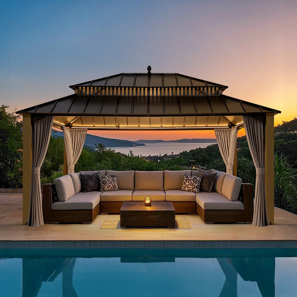 16 ft. x 12 ft. Kingston Extra-Tall, Wide Hardtop Wood Gazebo