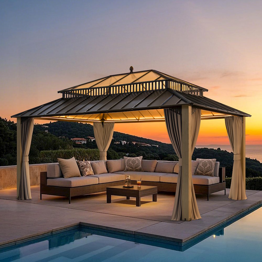 16 ft. x 12 ft. Kingston Extra-Tall, Wide Hardtop Wood Gazebo