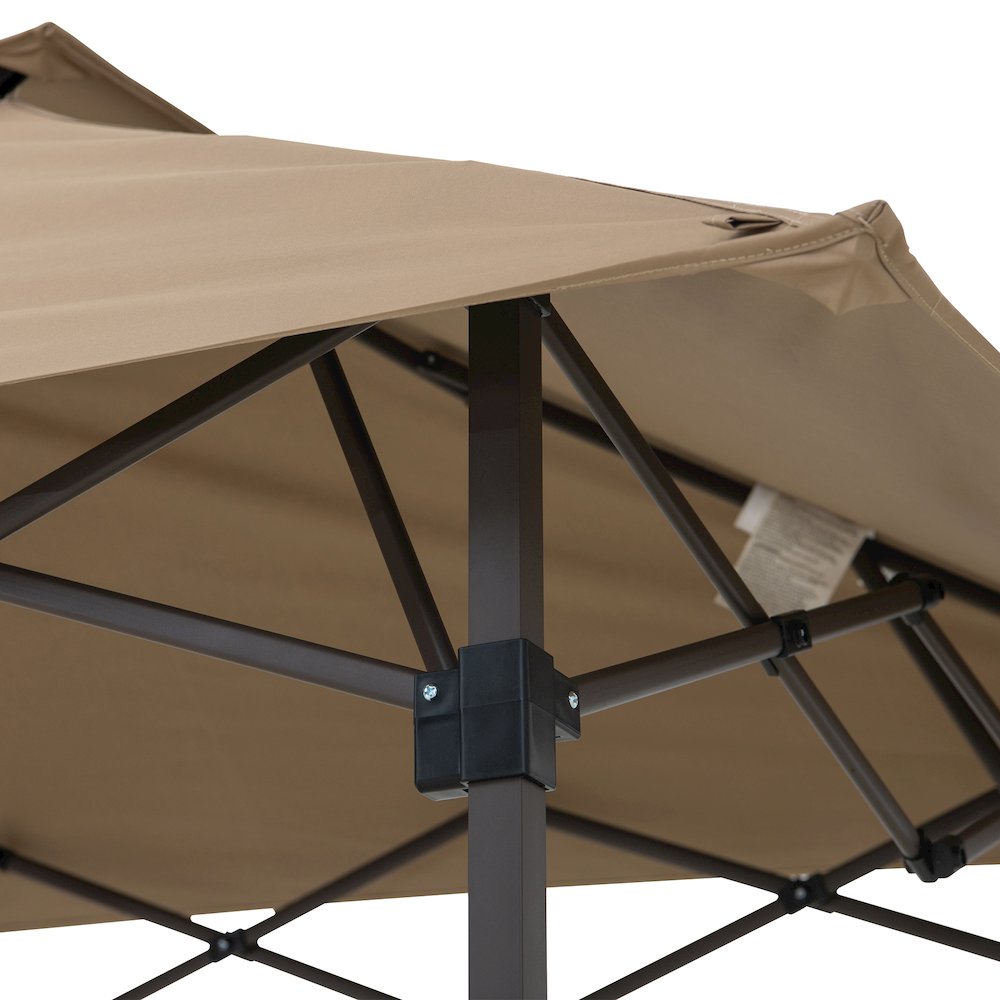 8x5 ftPop up Grill Gazebo with Magnetic LED Light and Carrying Bag, Brown