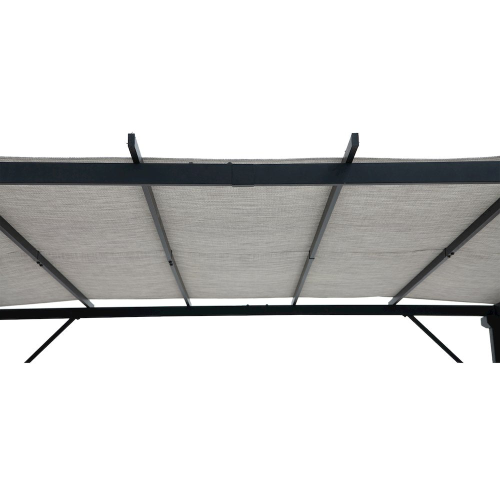 9 ft. x 9 ft. Black Steel Classic Pergola with Adjustable Tan Sling Shade