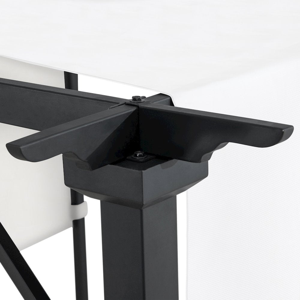 9 ft. x 9 ft. Black Steel Classic Pergola with Adjustable White Sling Shade