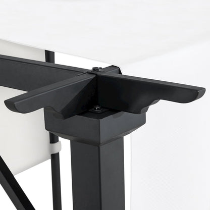 9 ft. x 9 ft. Black Steel Classic Pergola with Adjustable White Sling Shade