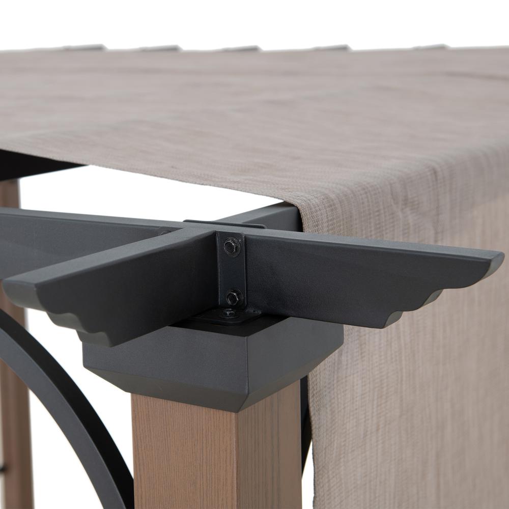 Sunjoy 11 x 11 ft Metal Pergola with Adjustable Tan Garden Shade