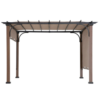 Sunjoy 11 x 11 ft Metal Pergola with Adjustable Tan Garden Shade