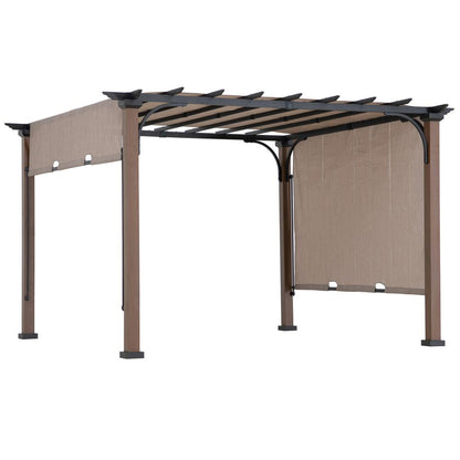 Sunjoy 11 x 11 ft Metal Pergola with Adjustable Tan Garden Shade