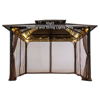 Netting for 10ft. x 12ft. Hardtop Gazebo with Warm White LED lights