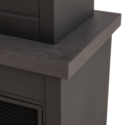 Wood Burning Fireplace-Matte Black Outdoor Steel Fireplace with Chimney