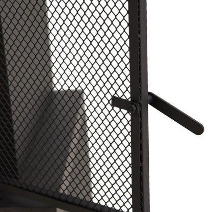 Wood Burning Fireplace-Matte Black Outdoor Steel Fireplace with Chimney