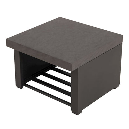 Wood Burning Fireplace-Matte Black Outdoor Steel Fireplace with Chimney