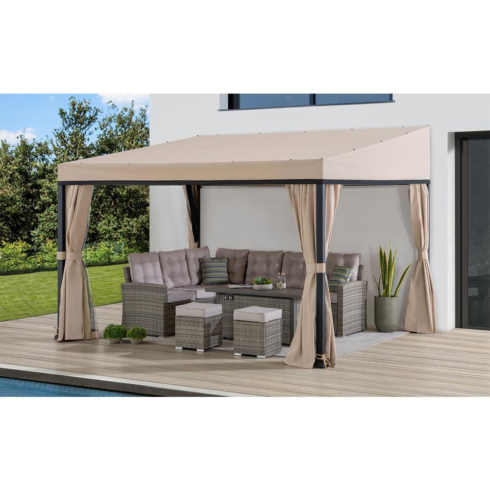 Sunjoy 10ft. x 12ft. Soft Top Gazebo with Curtain and Netting