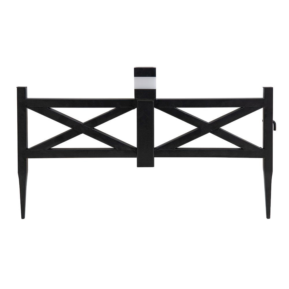 Sunjoy Cromwell Solar Garden Border Fencing Black (5PK)