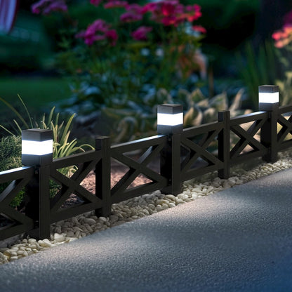 Sunjoy Cromwell Solar Garden Border Fencing Black (5PK)