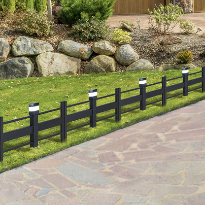 Sunjoy Cromwell Solar Garden Border Fencing Black (5PK)