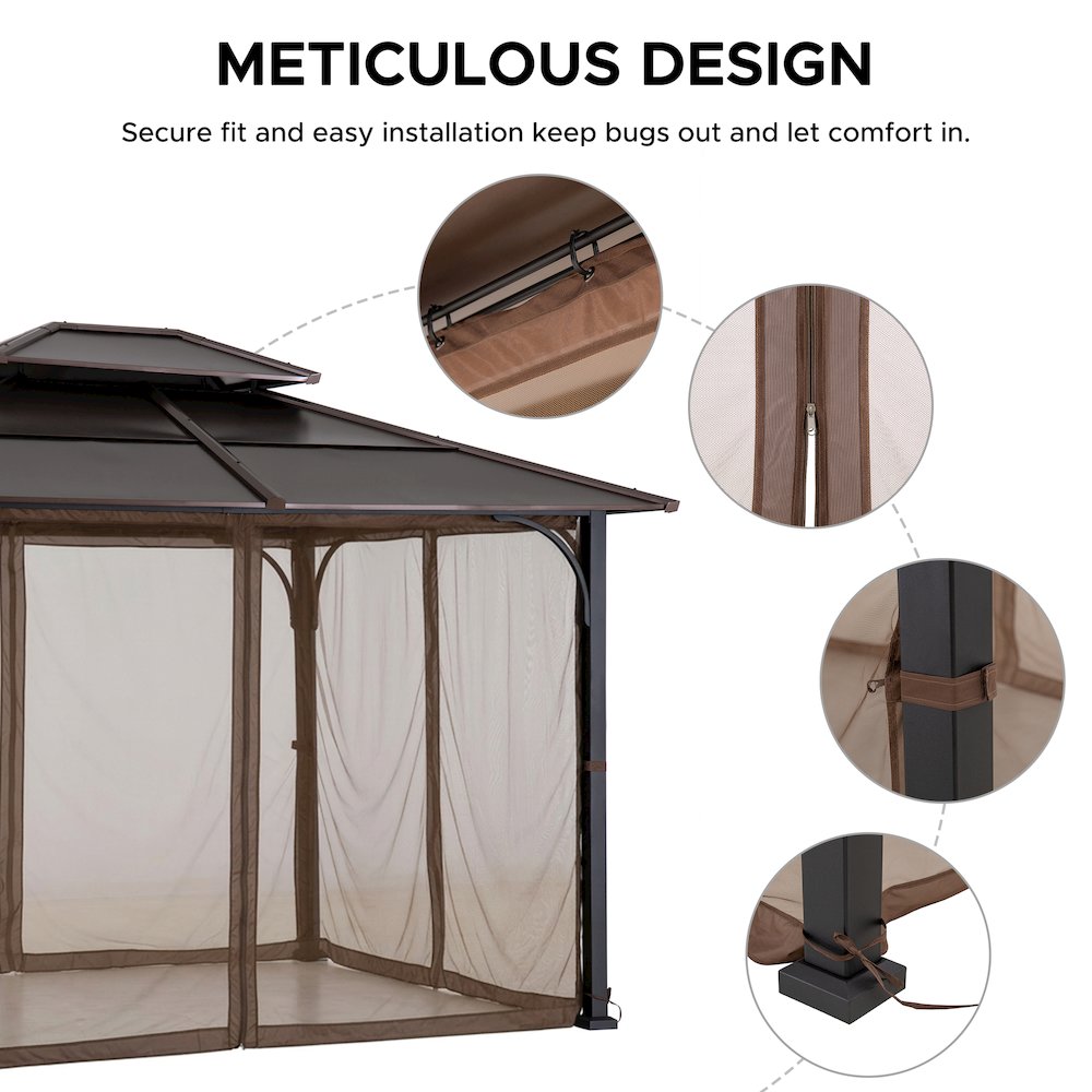Netting for 10ft. x 12ft. Hardtop Gazebo with White LED lights