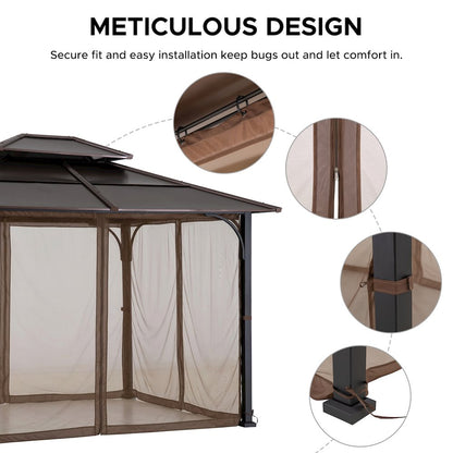 Netting for 10ft. x 12ft. Hardtop Gazebo with White LED lights