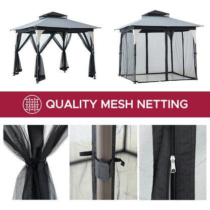 9.5 ft. x 9.5 ft. Soft Top Outdoor Steel Frame Gazebo Canopy