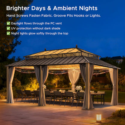 20 ft. x 12 ft. Kingston Extra-Tall, Wide Hardtop Wood Gazebo