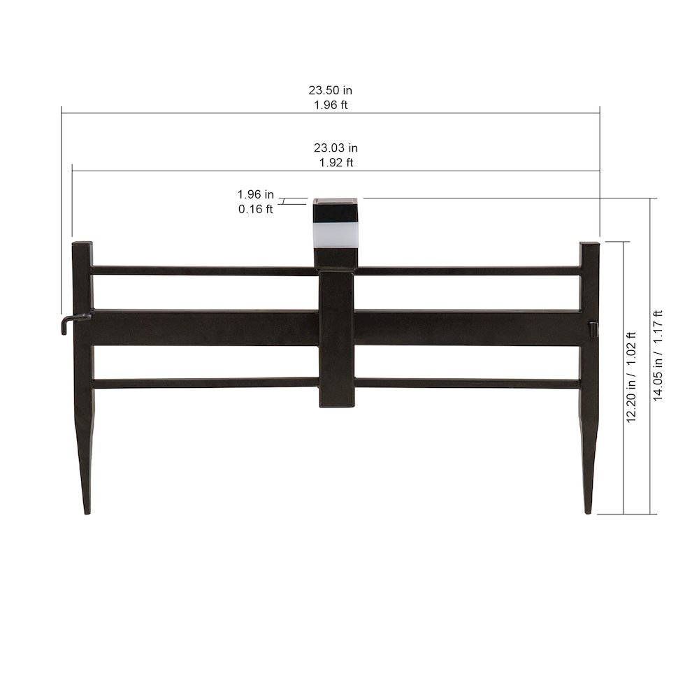 Sunjoy Cromwell Solar Garden Border Fencing Brown (5PK)