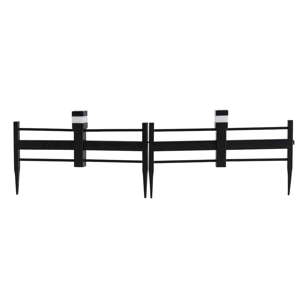 Sunjoy Cromwell Solar Garden Border Fencing Black (5PK)
