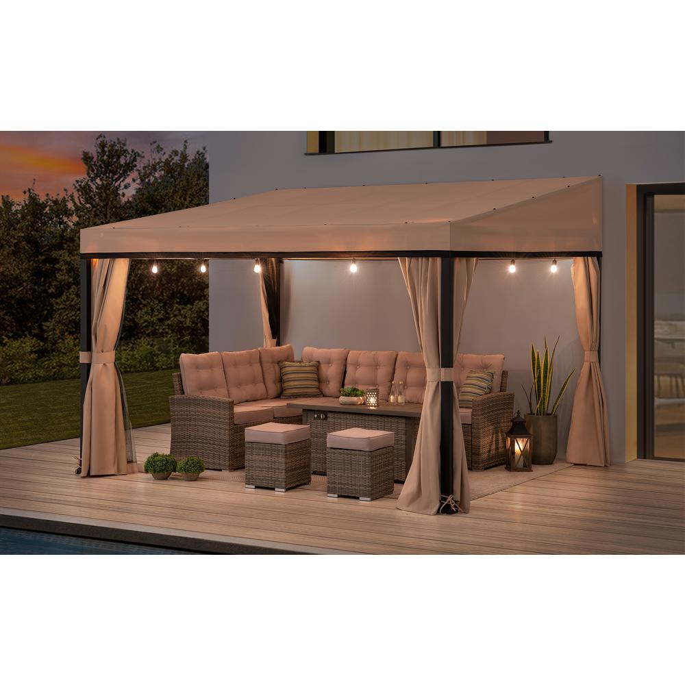 Sunjoy 10ft. x 12ft. Soft Top Gazebo with Curtain and Netting