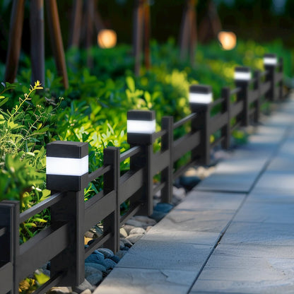 Sunjoy Cromwell Solar Garden Border Fencing Black (5PK)