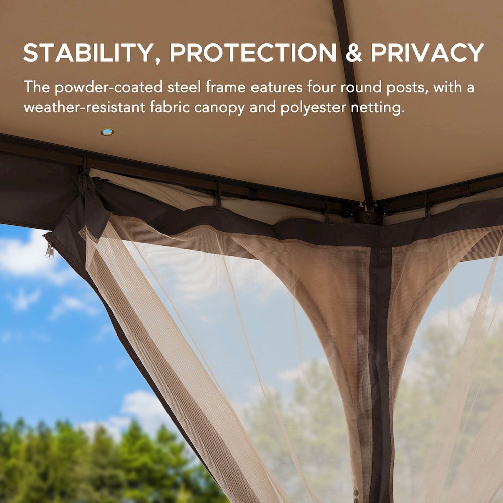 Soft Top Outdoor Steel Frame Gazebo Canopy