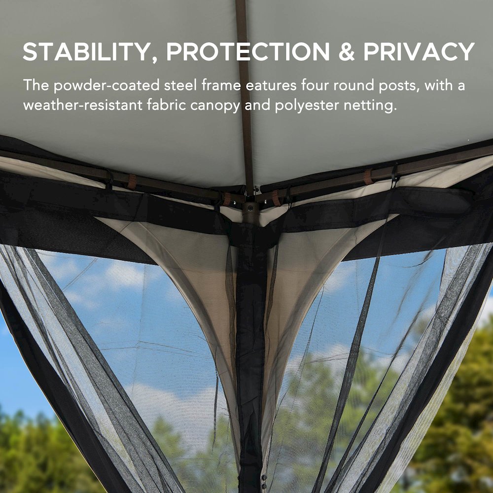 9.5 ft. x 9.5 ft. Soft Top Outdoor Steel Frame Gazebo Canopy