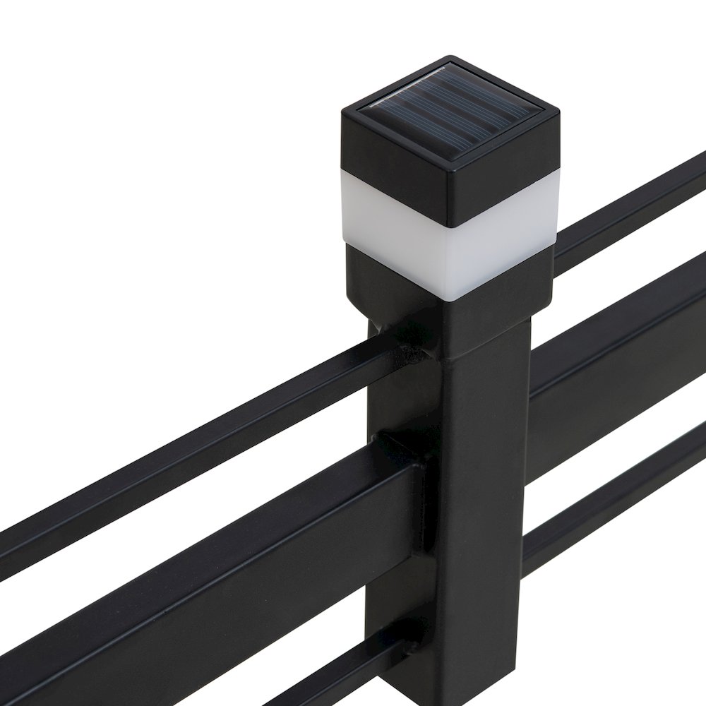 Sunjoy Cromwell Solar Garden Border Fencing Black (5PK)