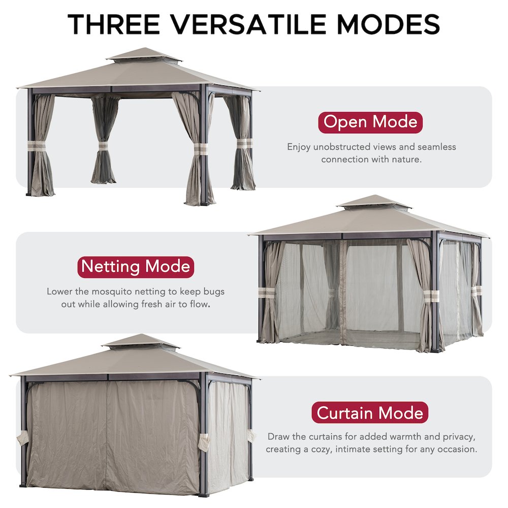 SummerCove Roberts 11 ft. x 13 ft. 2-tier Gazebo