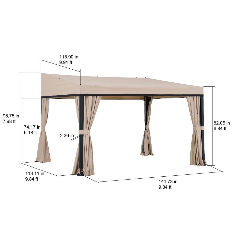 Sunjoy 10ft. x 12ft. Soft Top Gazebo with Curtain and Netting