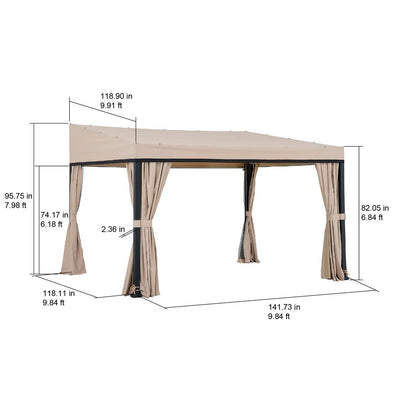 Sunjoy 10ft. x 12ft. Soft Top Gazebo with Curtain and Netting