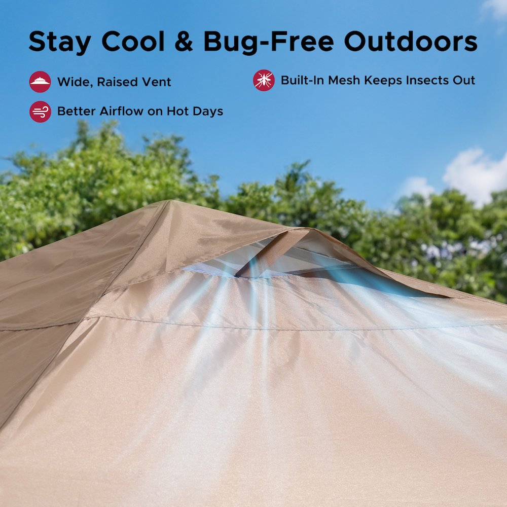 10 ft. x 10 ft. POP UP Gazebo with Detachable LED Light, Taupe