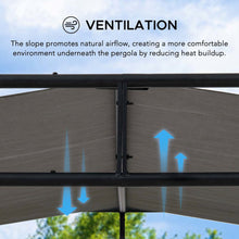 10 ft. x 10 ft. Patio Darkeford Metal Pergola With Black Sling Fabric Canopy