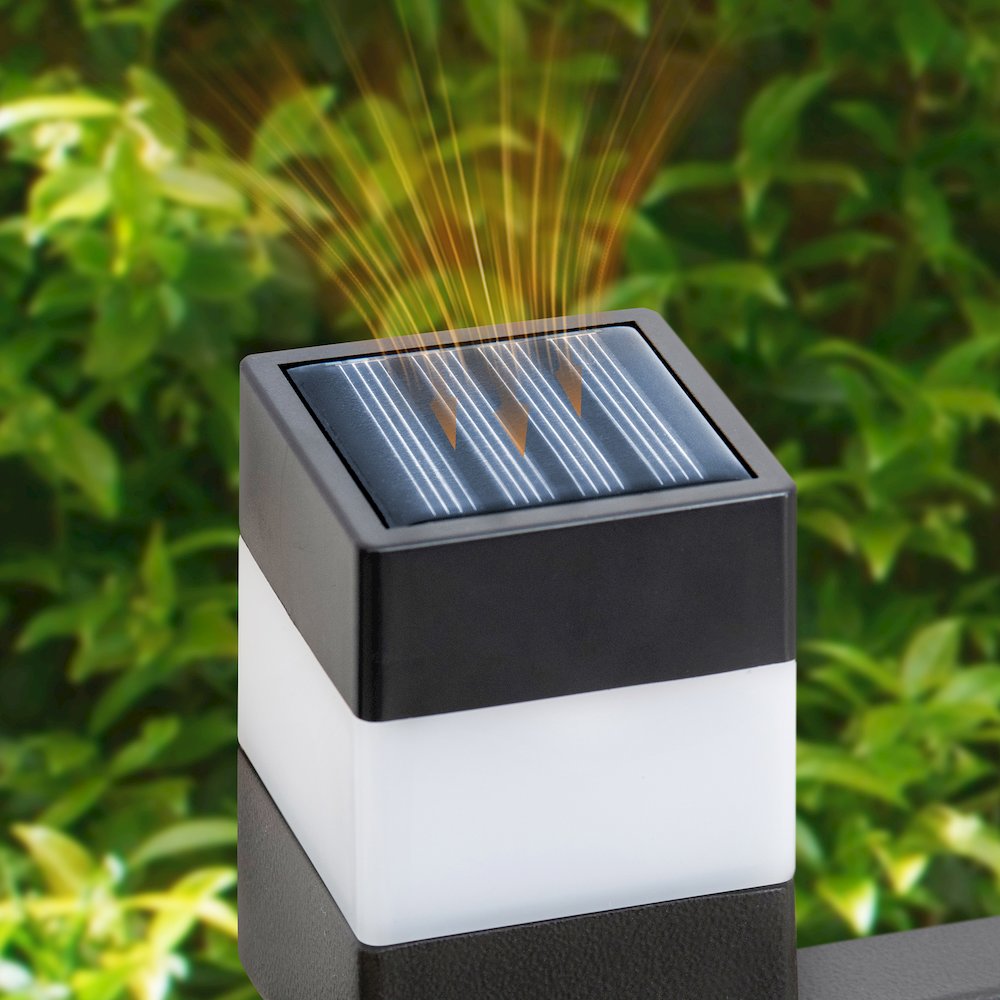 Sunjoy Cromwell Solar Garden Border Fencing Black (5PK)