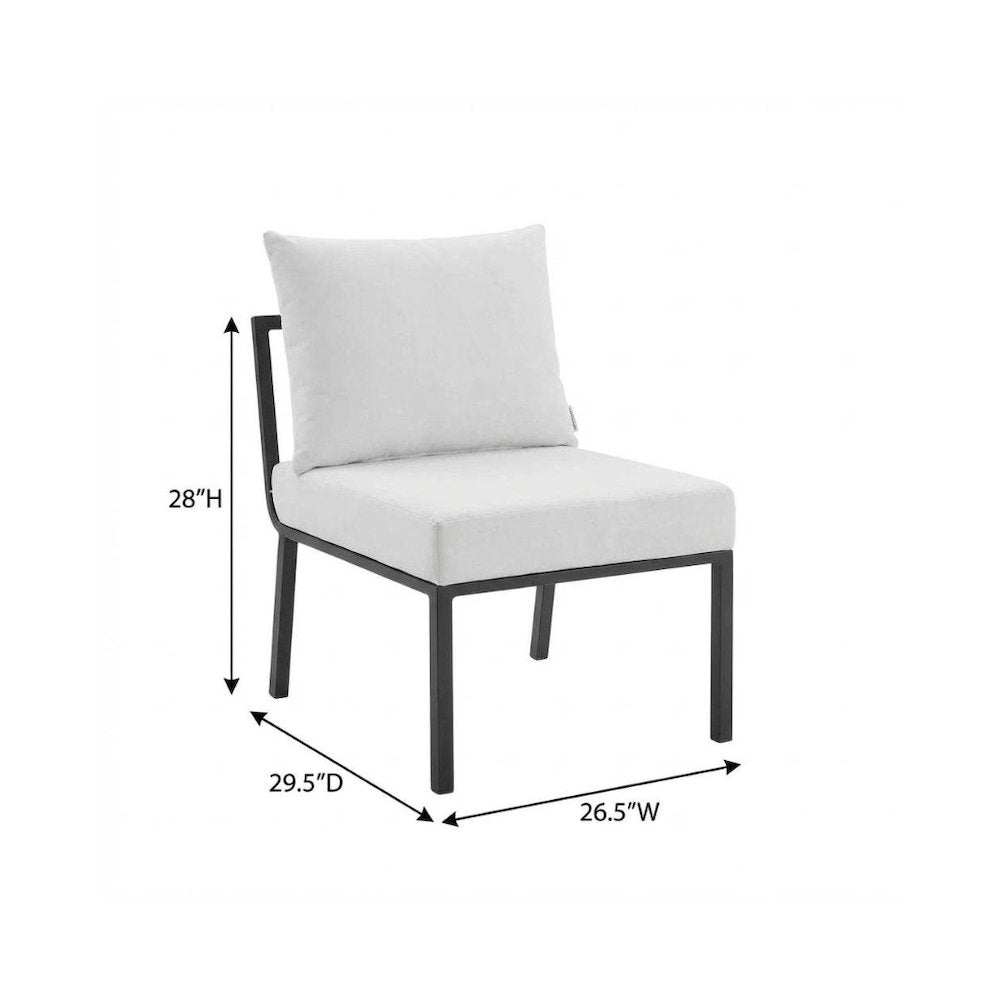 Outdoor Patio Aluminum Armless Lounge Chair With Cushioned Seat And Backrest
