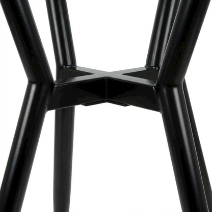 Square Modern Coffee Table with Black Metal Legs and Clear Glass Top