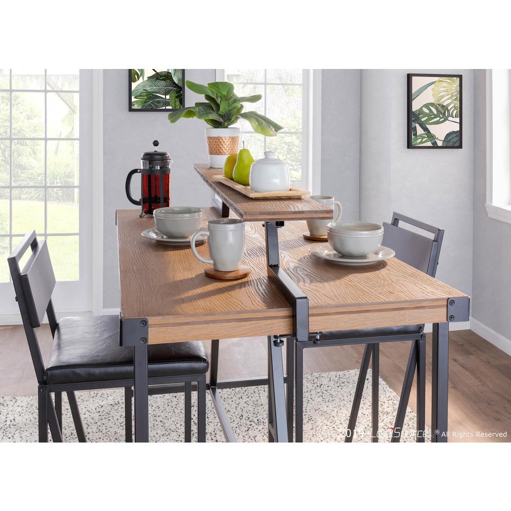 Black Metal, Brown Bamboo Gia Counter Table