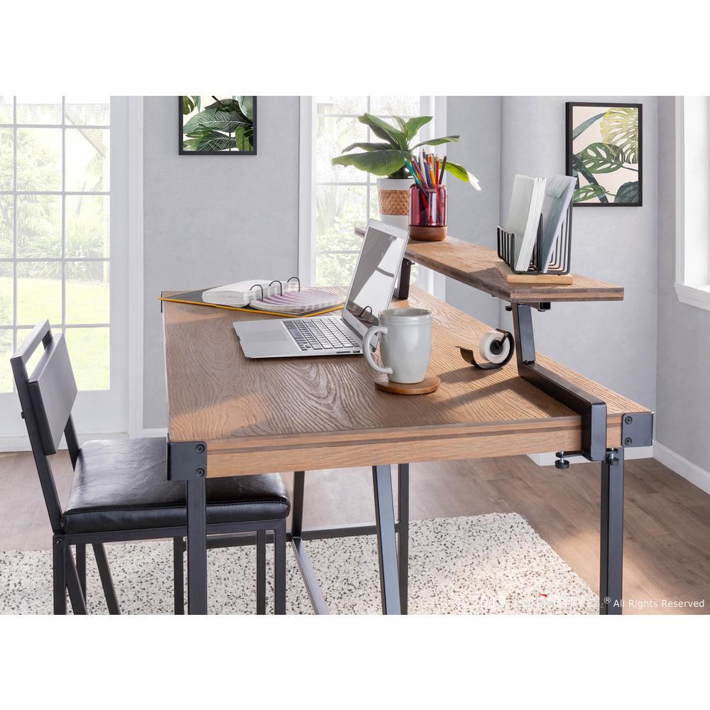 Black Metal, Brown Bamboo Gia Counter Table