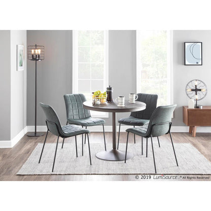 Antique Metal, Espresso Bamboo Dakota Dining Table