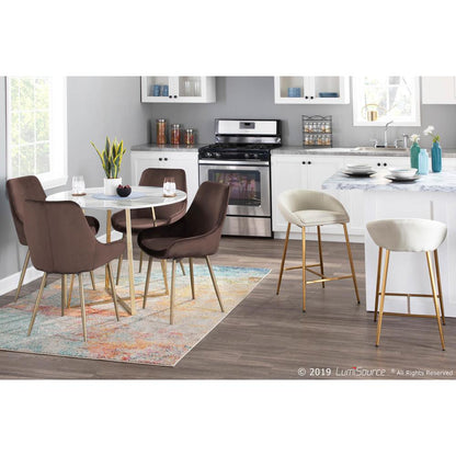 Gold, Cream Fabric Matisse Counter Stool - Set of 2