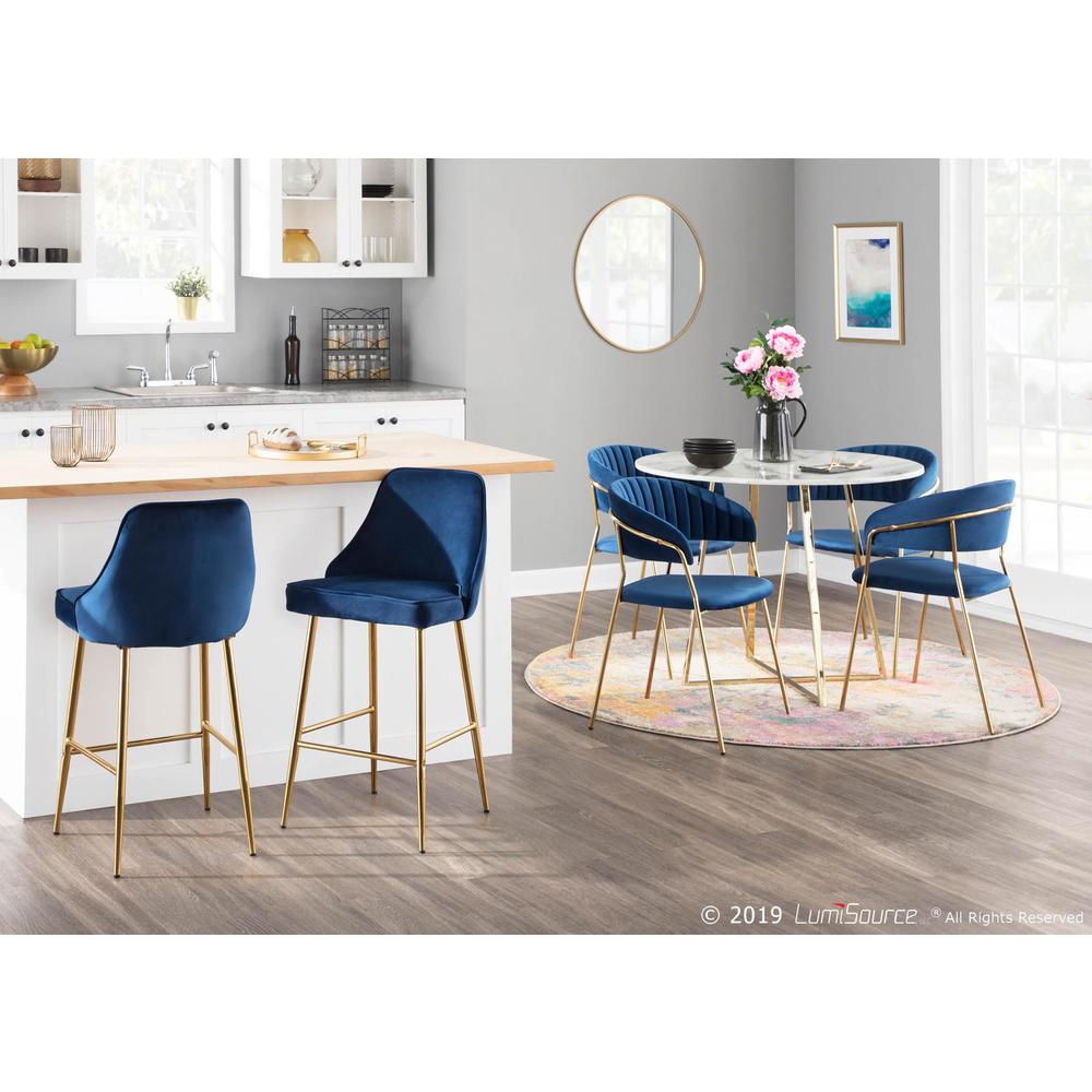 Gold Metal, White Marble Cosmo Dining Table