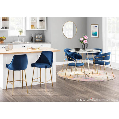 Gold Metal, White Marble Cosmo Dining Table